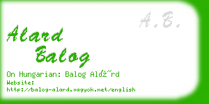 alard balog business card